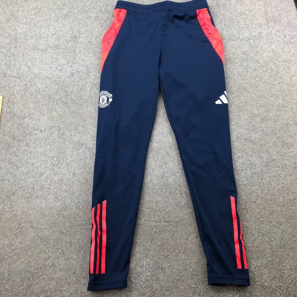 Manchester United Sweatpants Mens Small Blue Adidas Soccer Club - Picture 1 of 9